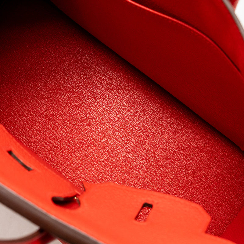 Hermes Birkin 25 togo rouge de Coeur GHW stamp C