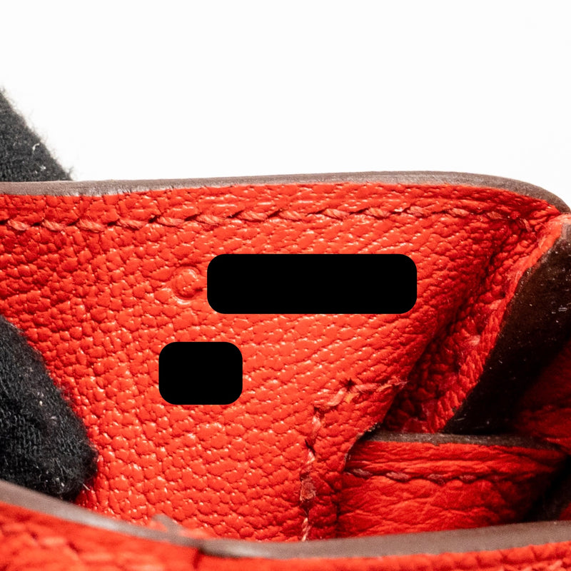 Hermes Birkin 25 togo rouge de Coeur GHW stamp C