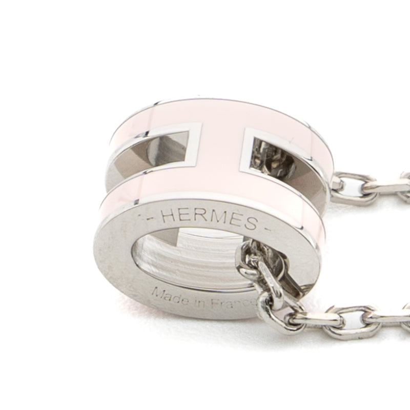 Hermes Mini Pop H Pendant Rose Dragee SHW