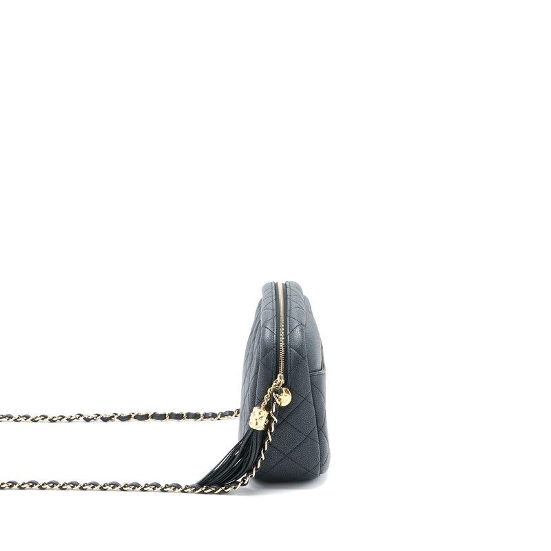 Chanel Large Camera Bag Grained Calfskin Dark Grey LGHW