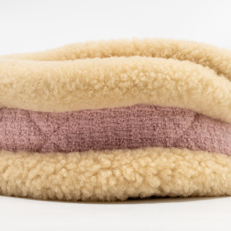 Chanel 22K Cozy Coco Round Flap Bag Tweed/Shearling Pink GHW (Microchip)