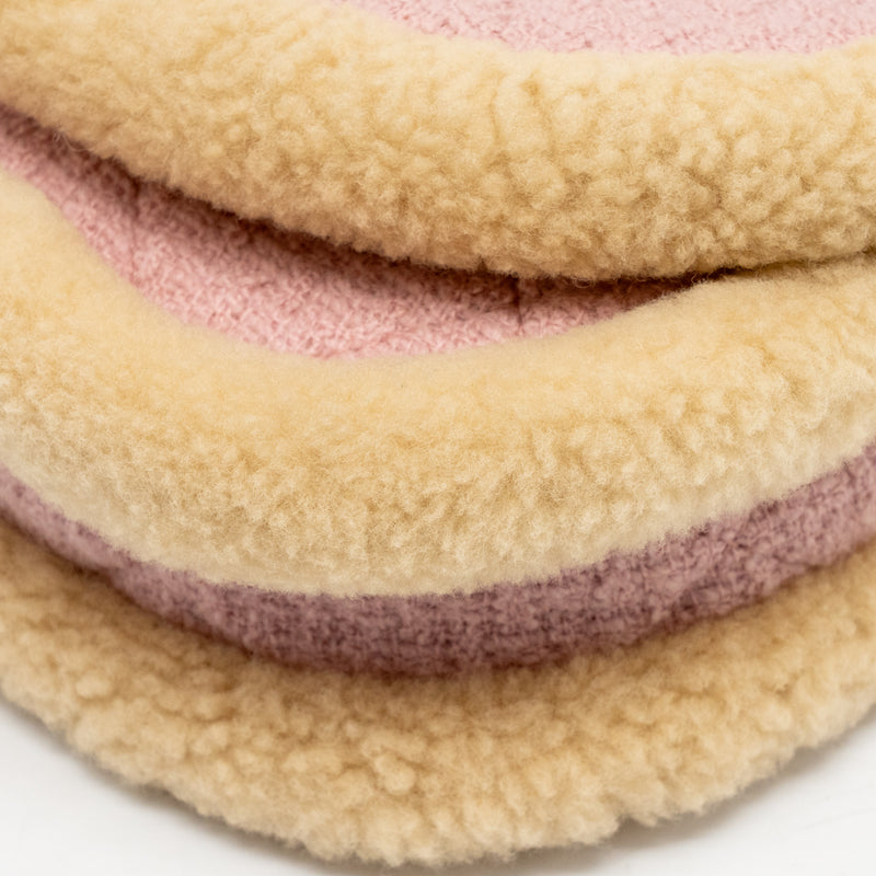 Chanel 22K Cozy Coco Round Flap Bag Tweed/Shearling Pink GHW (Microchip)