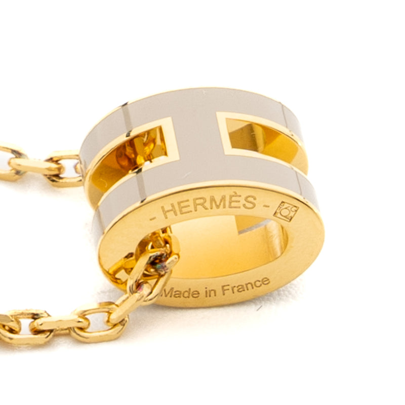 Hermes mini pop H pendant Marron glacé GHW