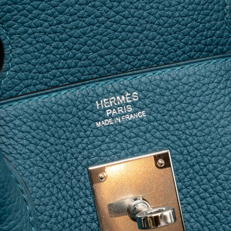 Hermes birkin 30 togo vert Bosphorus / blue ocean SHW stamp Z