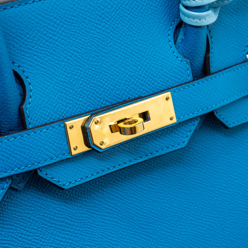 Hermes birkin 30 epsom blue GHW stamp A