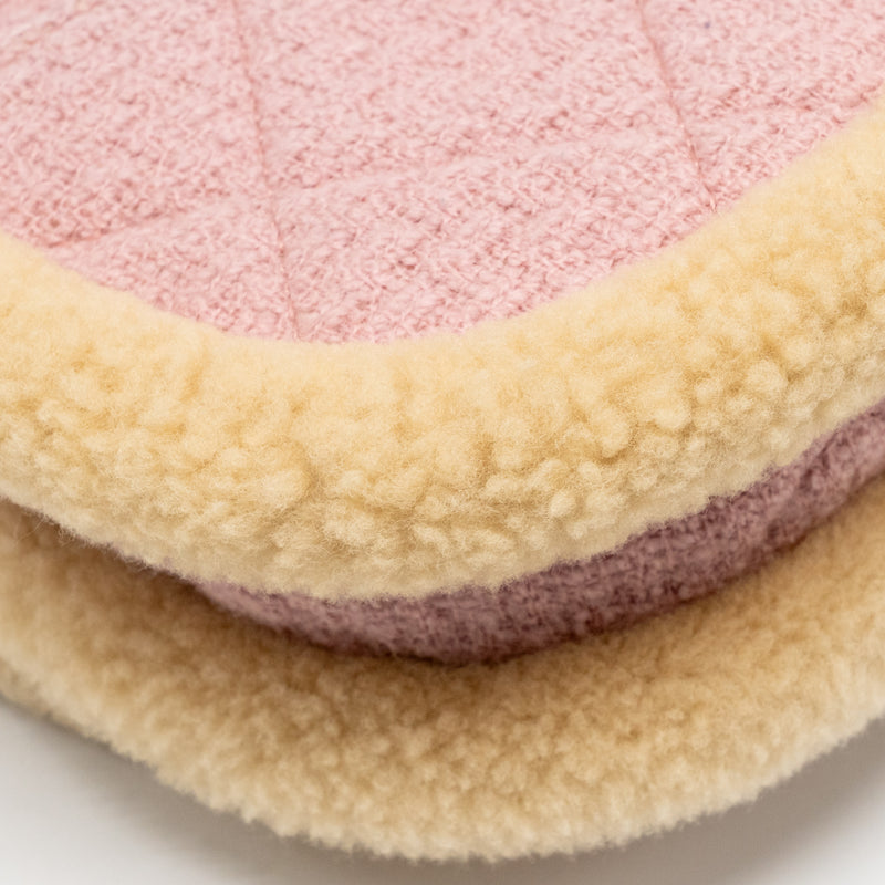 Chanel 22K Cozy Coco Round Flap Bag Tweed/Shearling Pink GHW (Microchip)