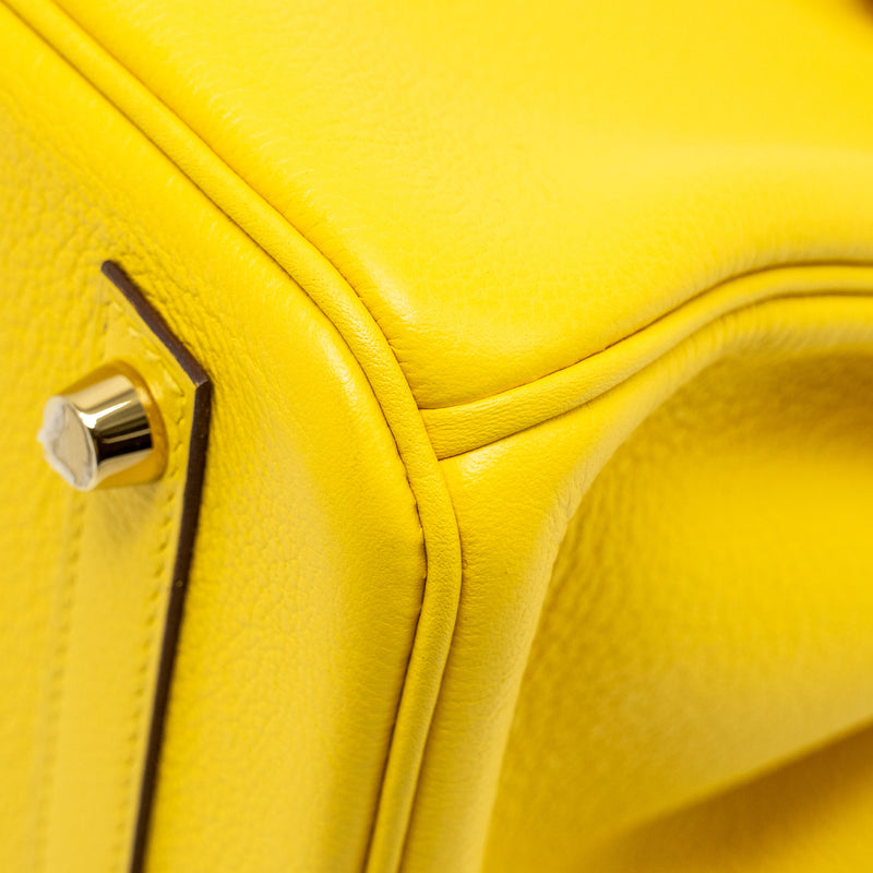 Hermes Birkin 30 Taurillon Novillo leather 9O Jaune De Naples GHW stamp D