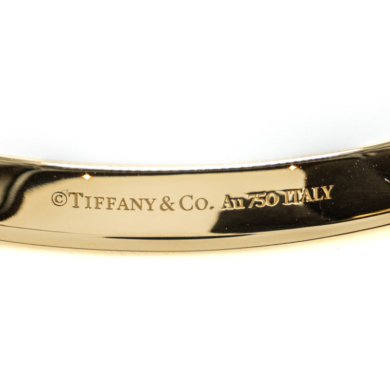 Tiffany Size Medium Lock Bangle Hidden Closure 18K Yellow Gold