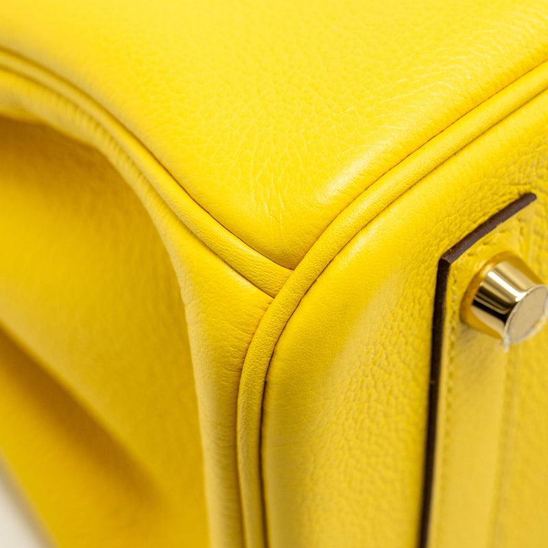 Hermes Birkin 30 Taurillon Novillo leather 9O Jaune De Naples GHW stamp D