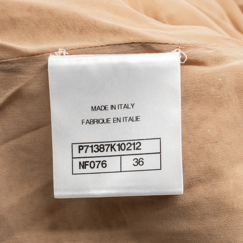 Chanel Size 36 21B Knit Sleeveless Mini Dress Wool Ecru / Silver