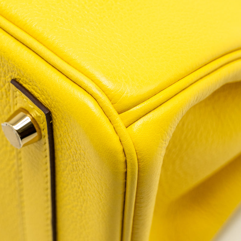 Hermes Birkin 30 Taurillon Novillo leather 9O Jaune De Naples GHW stamp D