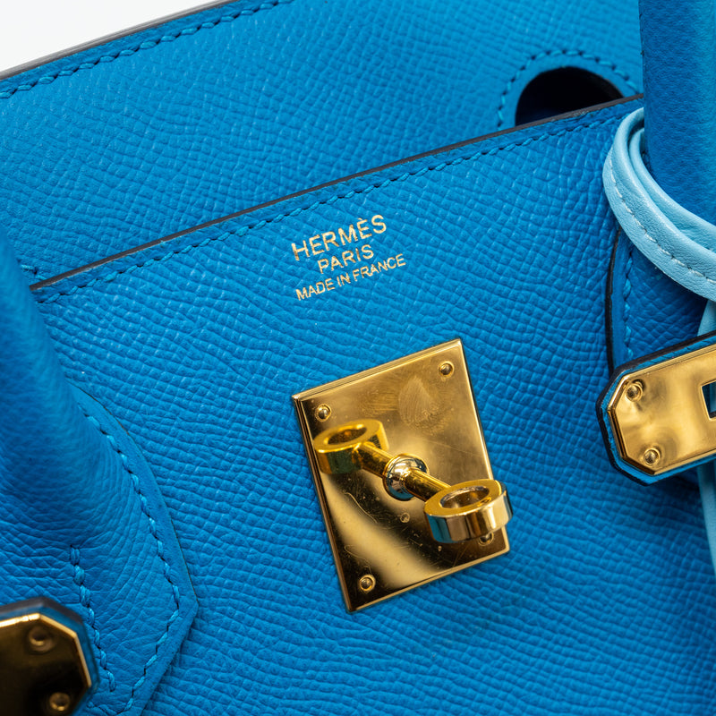 Hermes birkin 30 epsom blue GHW stamp A