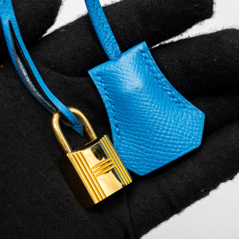 Hermes birkin 30 epsom blue GHW stamp A