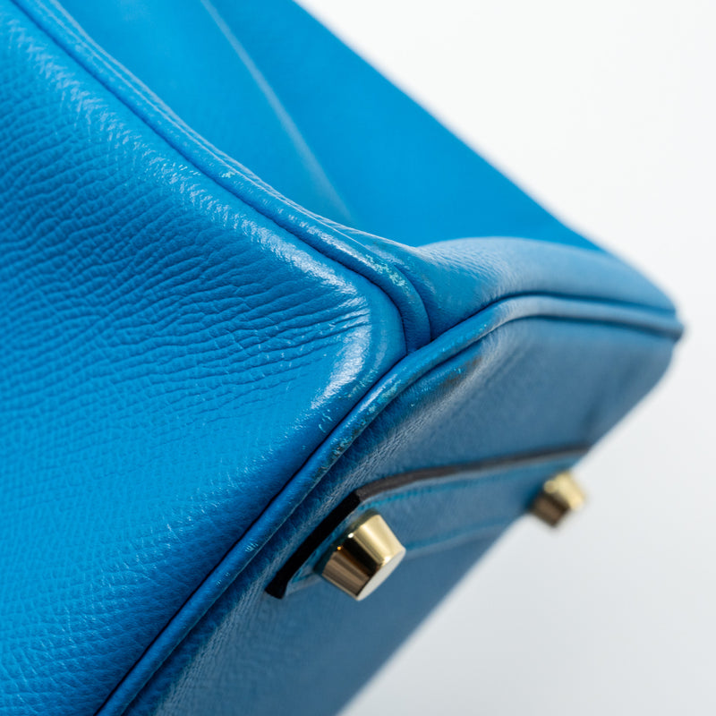 Hermes birkin 30 epsom blue GHW stamp A
