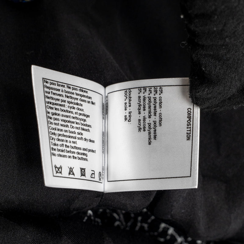 Chanel Size 36 21P Tweed Midi Dress Cotton/Polyester Black / White