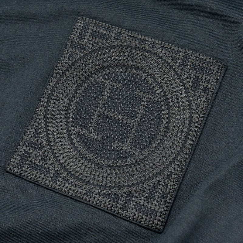 Hermes Size 36 Embroidered Pocket T-Shirt Cotton Black
