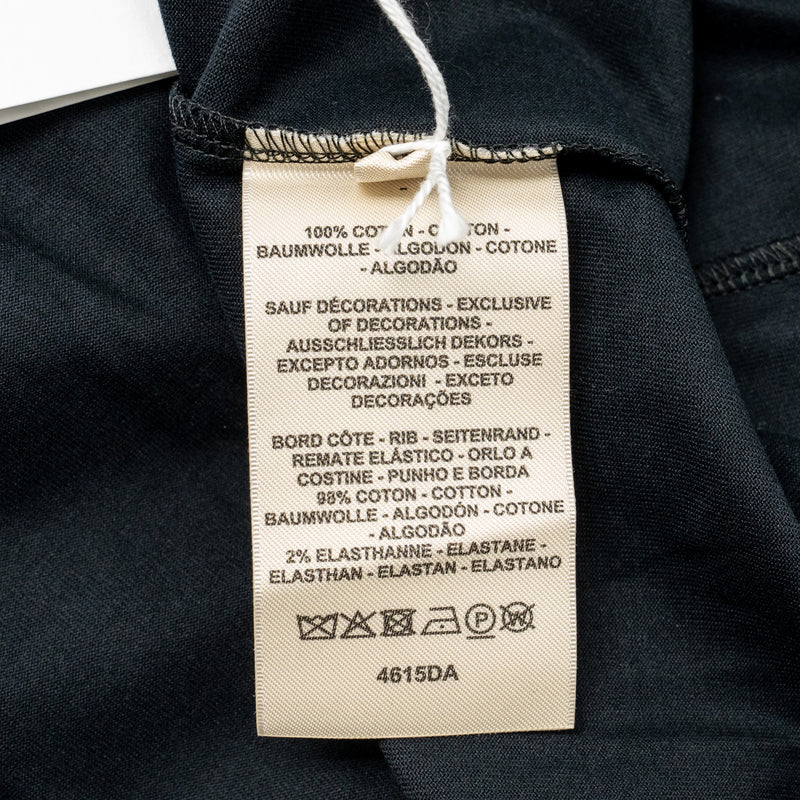 Hermes Size 36 Embroidered Pocket T-Shirt Cotton Black