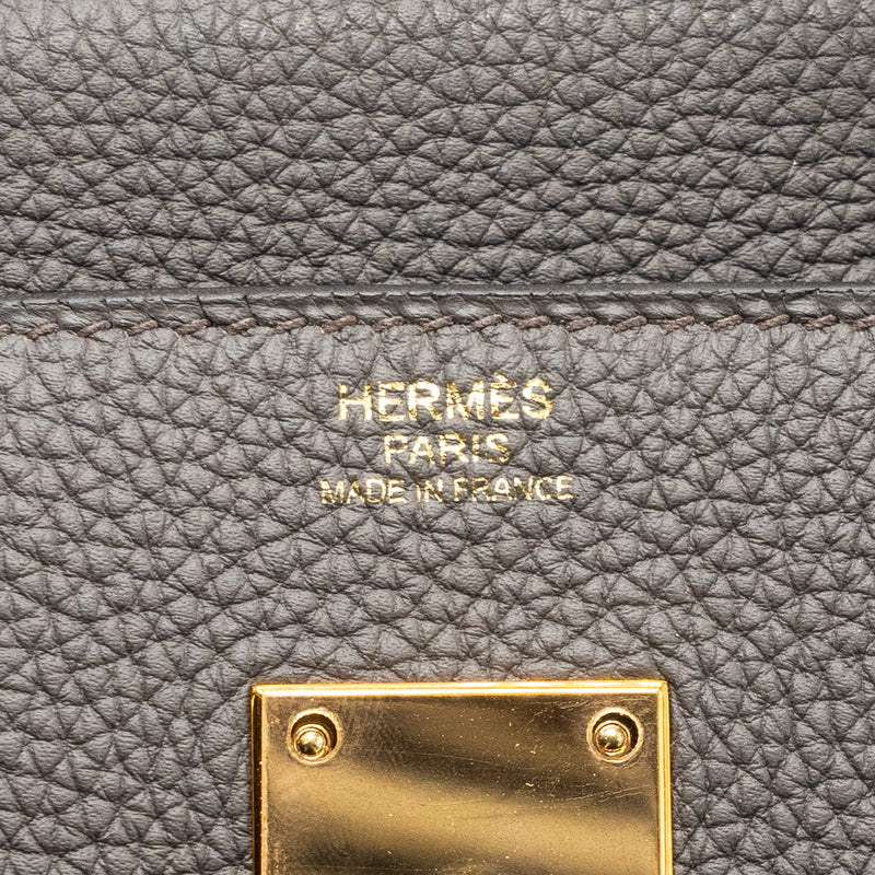 Hermes birkin 30 togo gris etain RGHW stamp D