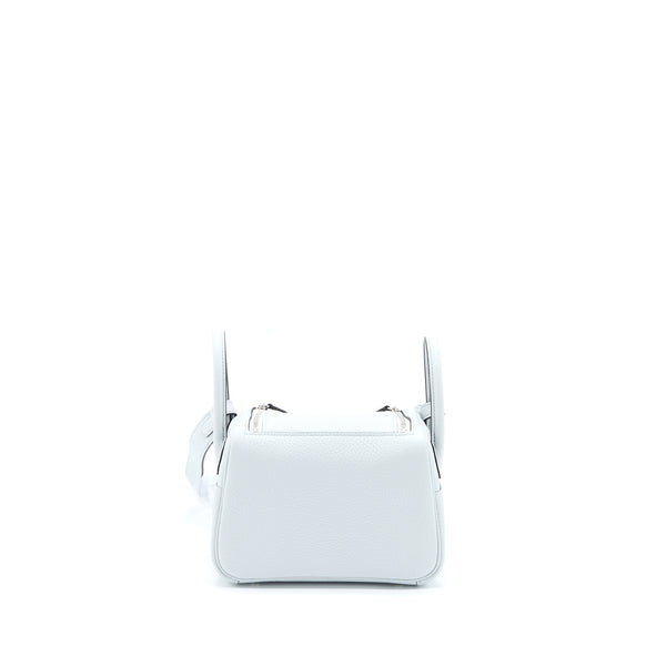 Hermes Mini Lindy Clemence Blue Pale SHW Stamp B