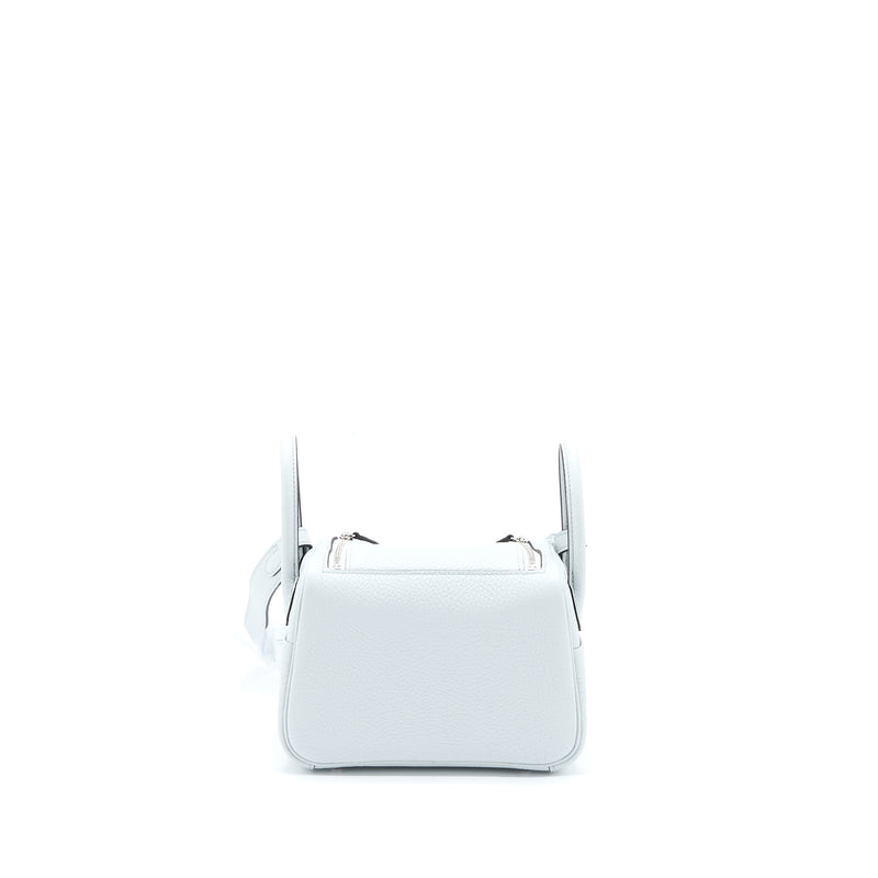 Hermes Mini Lindy Clemence Blue Pale SHW Stamp B