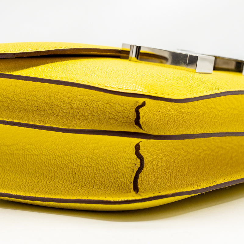 Hermes Mini Constance Chevre Mysore jaune citron SHW stamp U
