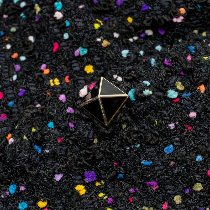 Valentino Size 40 Tweed Vest Viscose/Polyamide Black / Multicolour