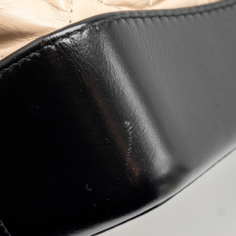 Chanel medium Gabrielle backpack aged calfskin beige/black Multicolour Hardware