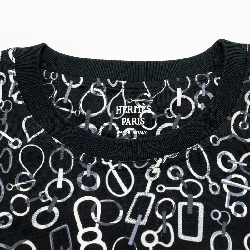 Hermes Size 36 Do Re Boucles J T-Shirt Black/Multicolour