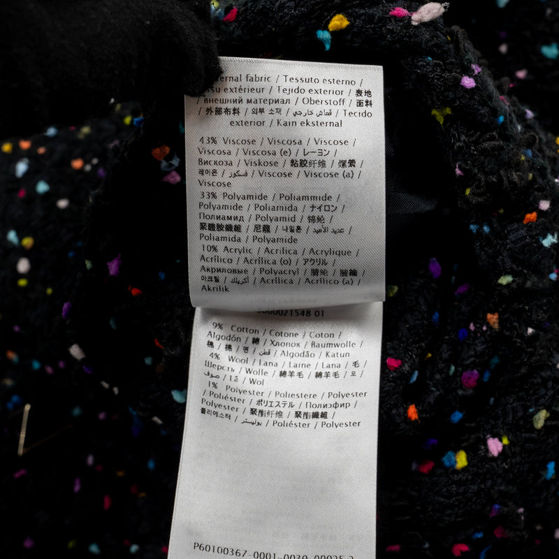 Valentino Size 40 Tweed Vest Viscose/Polyamide Black / Multicolour