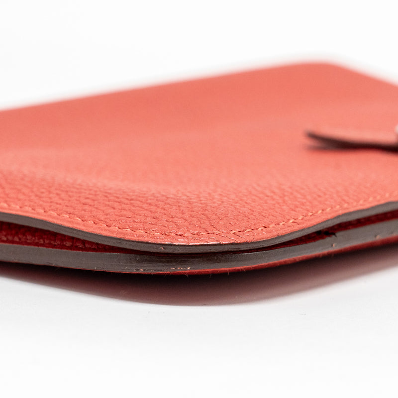 Hermes Dogan Compact Wallet Togo Red SHW Stamp T