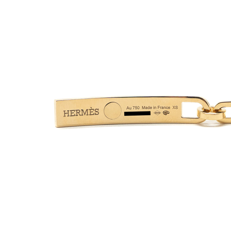 Hermes size XS kelly chaine bracelet, small model yellow gold with diamonds