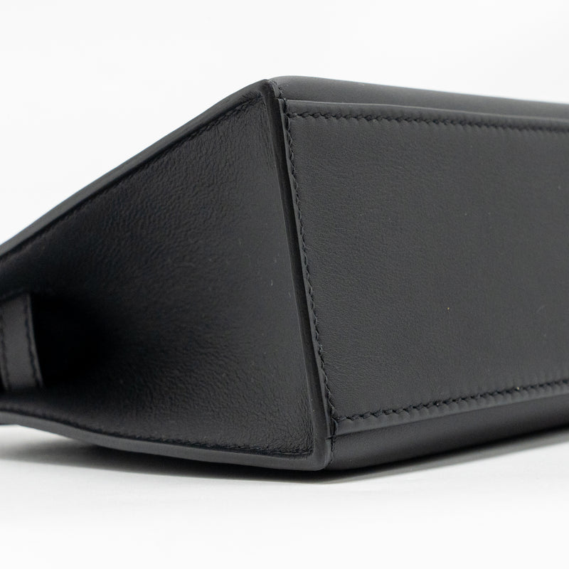 Hermes Kelly Pochette Swift Black SHW Stamp K