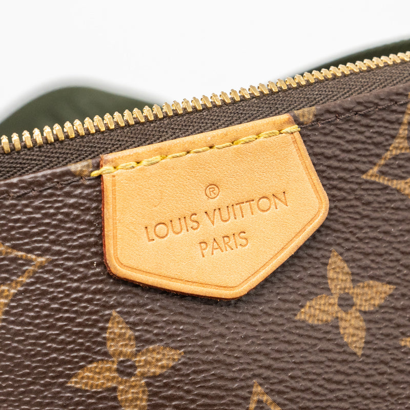 Louis Vuitton Multi Pochette Accessories Monogram Canvas Khaki Strap GHW