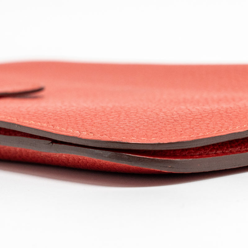 Hermes Dogan Compact Wallet Togo Red SHW Stamp T