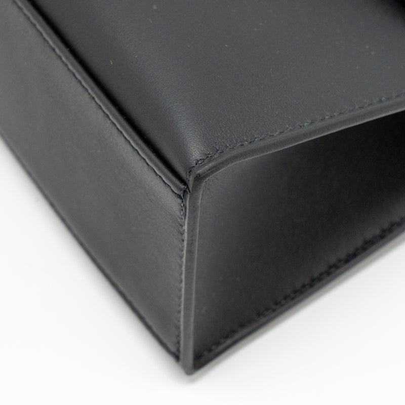 Hermes Kelly Pochette Swift Black SHW Stamp K