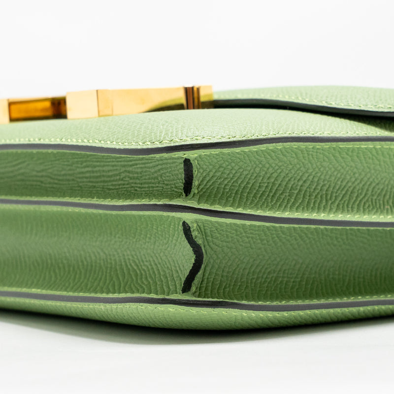 Hermes Mini Constance Epsom Vert Criquet GHW Stamp Y