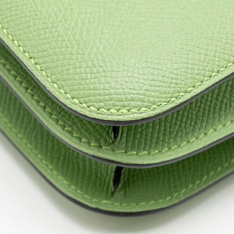 Hermes Mini Constance Epsom Vert Criquet GHW Stamp Y