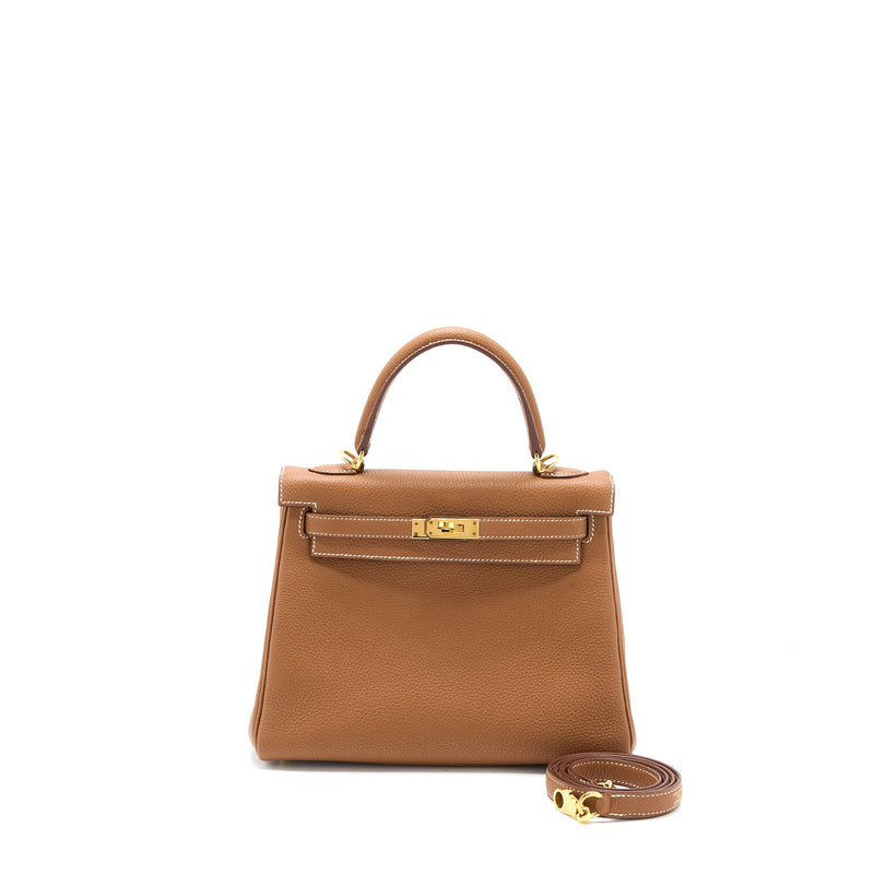 Hermes Kelly 25 Togo Gold GHW Stamp C