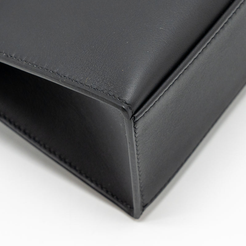 Hermes Kelly Pochette Swift Black SHW Stamp K