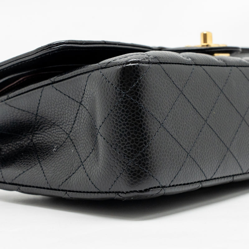 Chanel Medium Classic Double flap bag caviar black GHW (microchip)