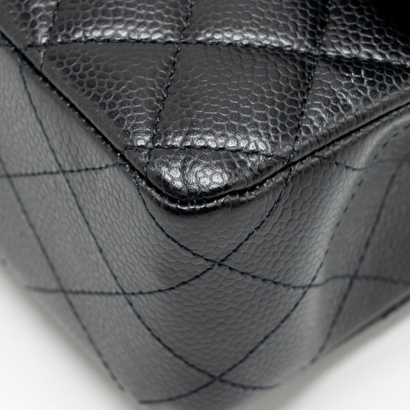 Chanel Medium Classic Double flap bag caviar black GHW (microchip)