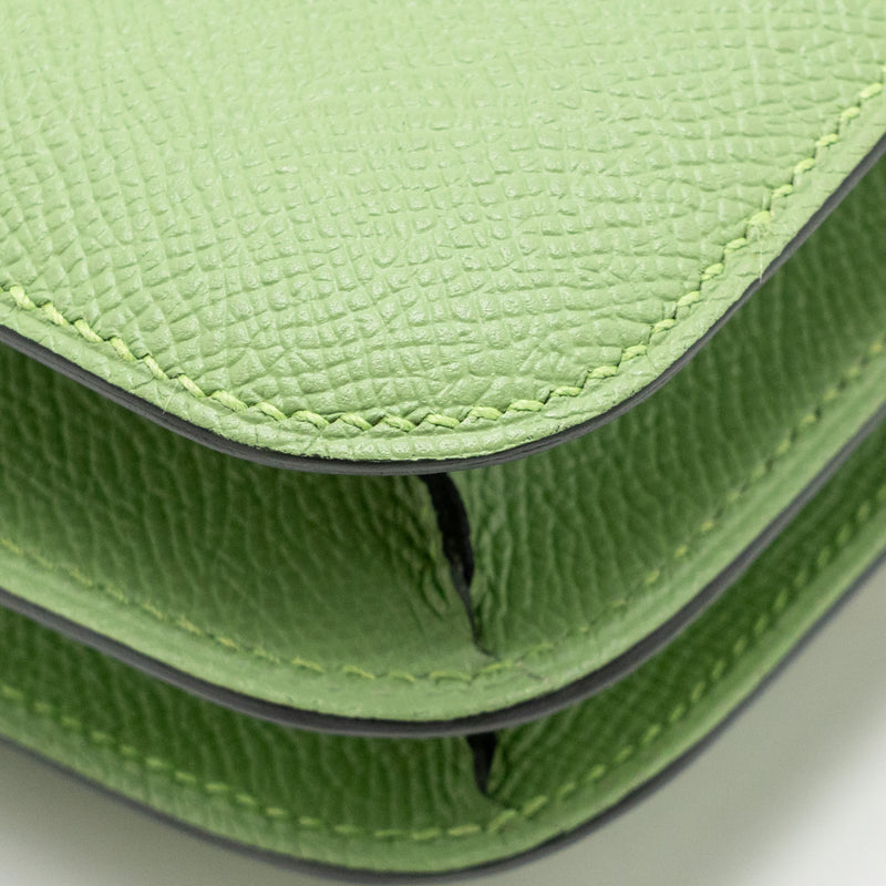 Hermes Mini Constance Epsom Vert Criquet GHW Stamp Y