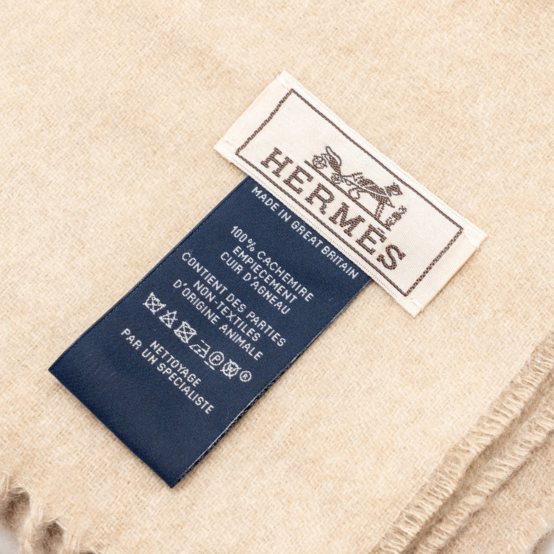 Hermes Recto-Verso PM H puzzle scarf cashmere naturel / beige chine
