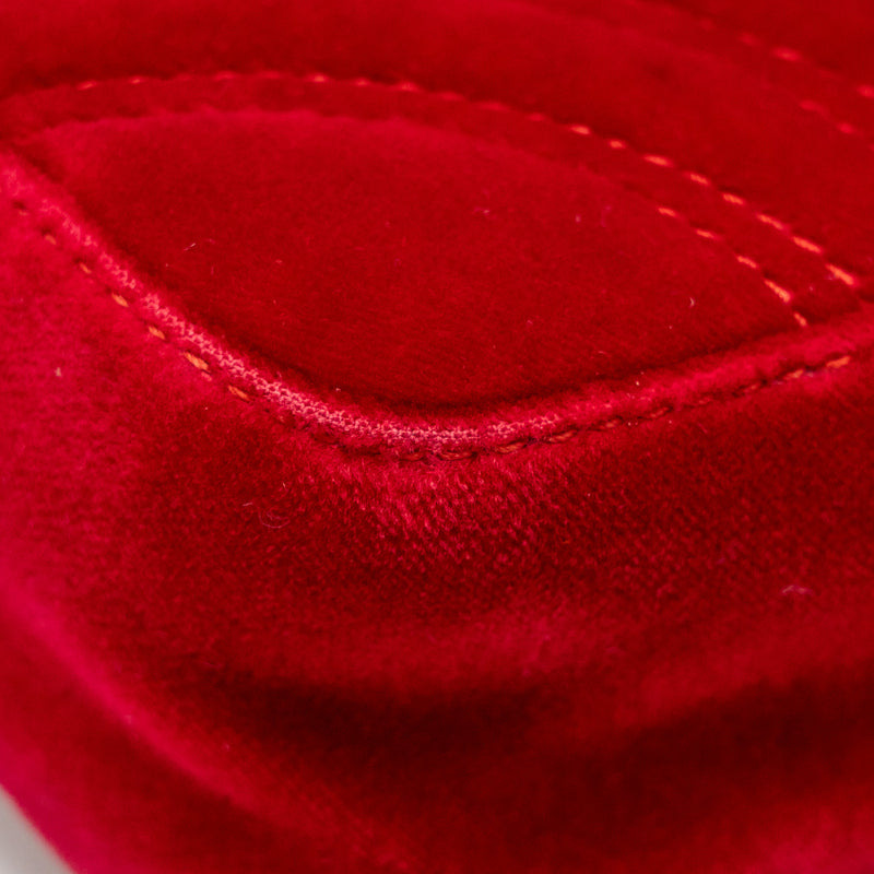Gucci Small GG Marmont Bag Velvet Red GHW