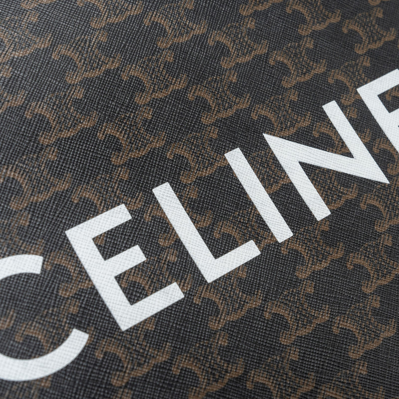 Celine Cabas Vertical in Triomphe Canvas and Calfskin tan GHW