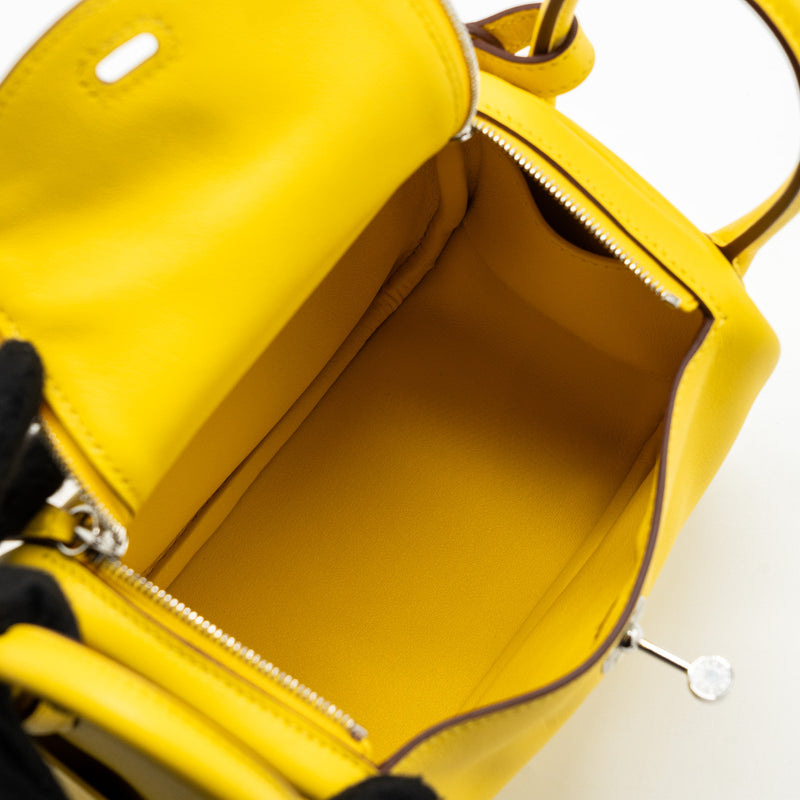 Hermes mini lindy swift jaune de Naples SHW stamp U