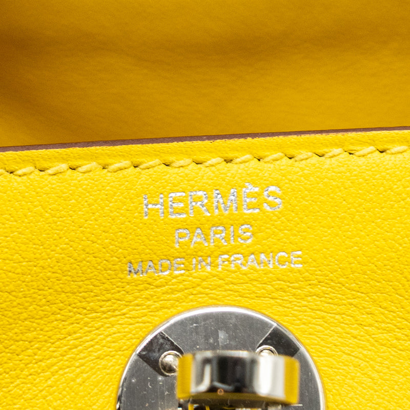 Hermes mini lindy swift jaune de Naples SHW stamp U