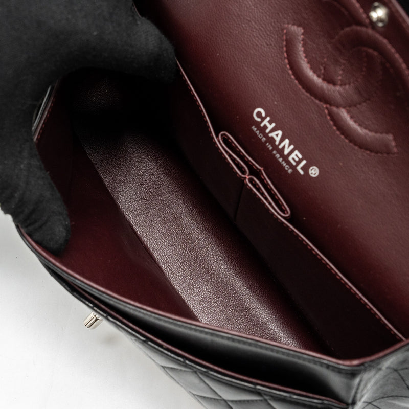 Chanel medium classic double flap bag lambskin black SHW