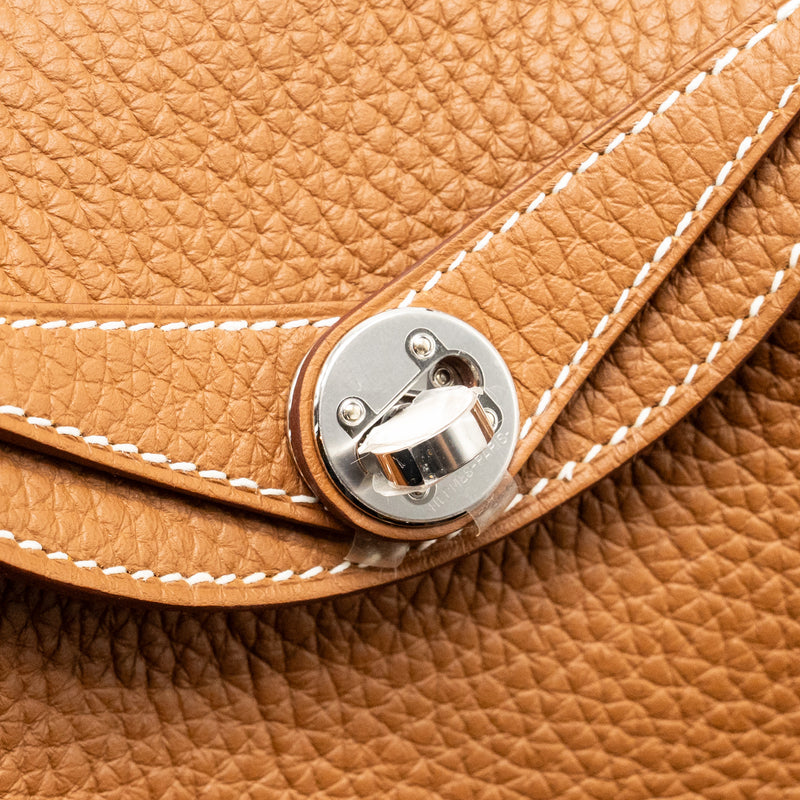 HERMES Mini Lindy II Clemence Gold SHW Stamp W