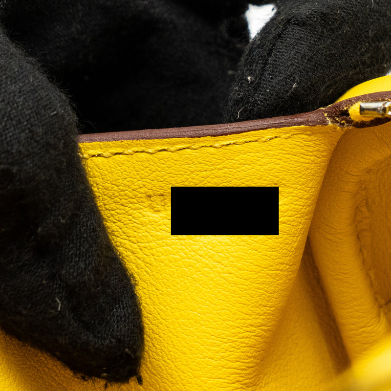 Hermes mini lindy swift jaune de Naples SHW stamp U
